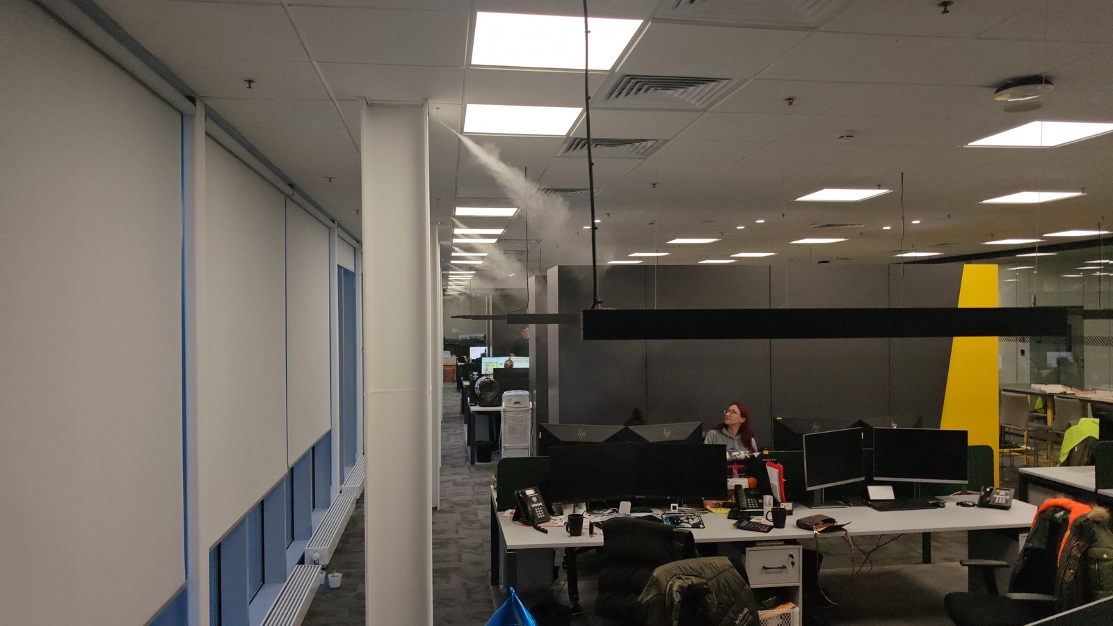 Система туманообразования высокого давления в офисе open space